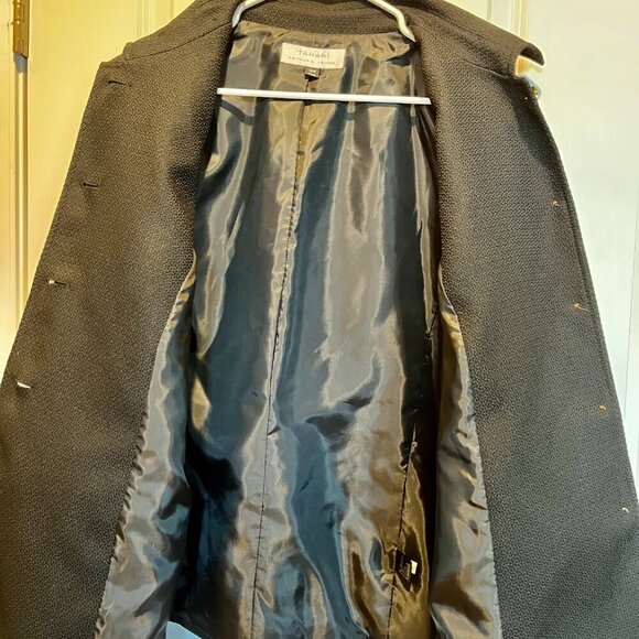 Tahari Black Boucle Jacket Gold-Tone Button, 14W - Picture 8 of 14